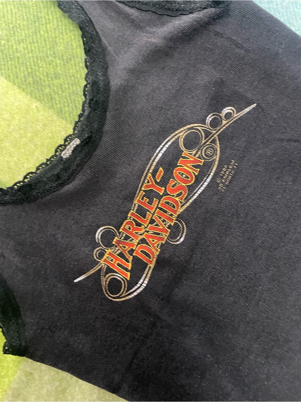 Vintage 80s Harley Davidson Ladies Sportique Lacy Tank Top - Picture 3 of 4